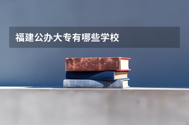 福建公办大专有哪些学校