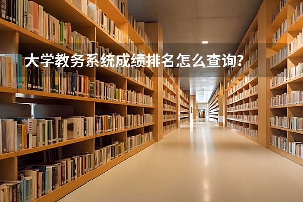 大学教务系统成绩排名怎么查询？