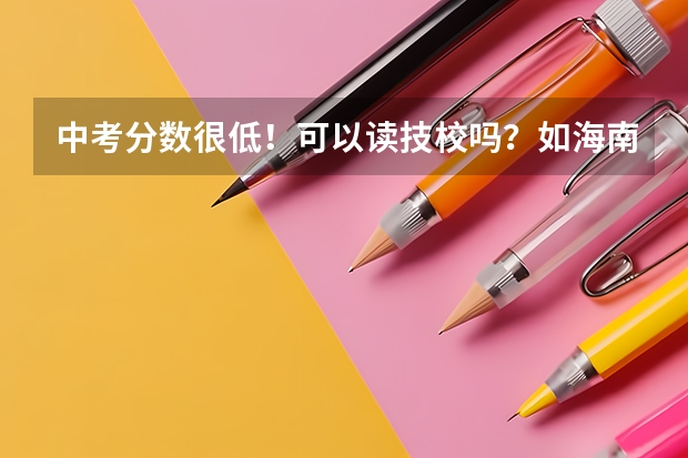 中考分数很低！可以读技校吗？如海南新东方烹饪学校？